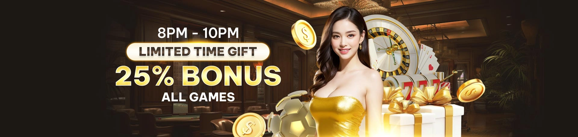 LUCAS777 limited time gift promotion banner with casino rewards