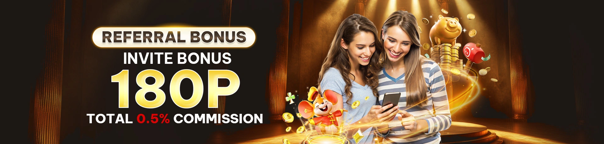 LUCAS777 referral bonus promotion banner for casino players